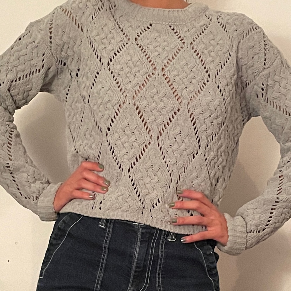Light green knitted crop sweater